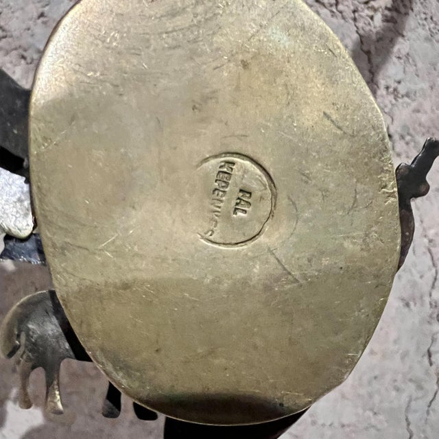 Metal 1970s Pal Kepenyes Brutalist Brass Necklace Milagros Series For Sale - Image 7 of 11