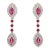 One-of-a-Kind Design 925 Silver Natural Ruby Diamond Dangle Earrings- A Pair For Sale