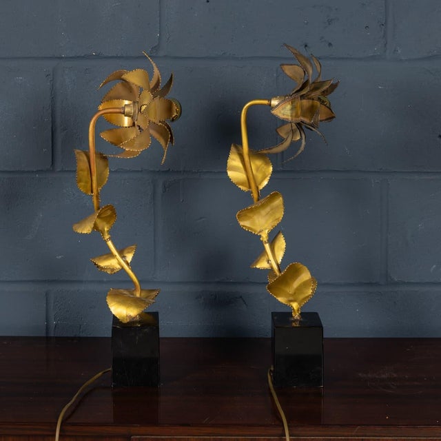 1970s Vintage 20th Century French Floral Table Lamps from Maison Jansen, 1970s, Set of 2 For Sale - Image 5 of 18