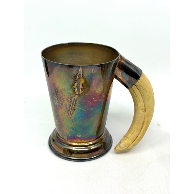 Early 20th Century P.H. Vogel Silverplate with Boar Tusk Handled Mugs - Set of 8 For Sale - Image 4 of 13