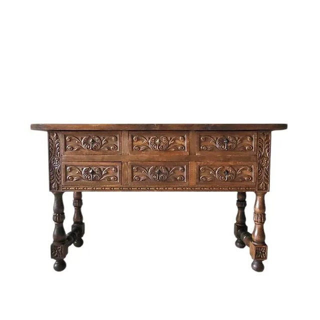 Spanish Hand Carved Console Table, 1920s For Sale - Image 10 of 10