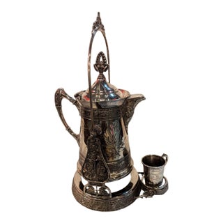 Mid 19th Century Silverplate Ice Water Tipper For Sale