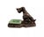 Art Deco Art Deco Sitting Dogs Figurine Metal Sculpture with Vintage Jadeite Bowl 1930sv For Sale - Image 3 of 8