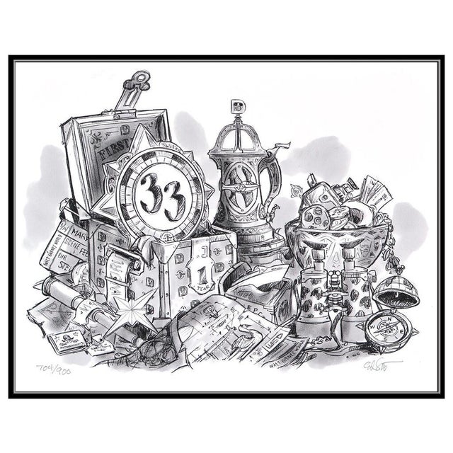 Message us to inquire about custom framing options! (Included for free with every purchase) The artwork here, "Gadgets and...