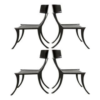Michael Taylor Metal Klismos Garden Chairs Set of Four For Sale
