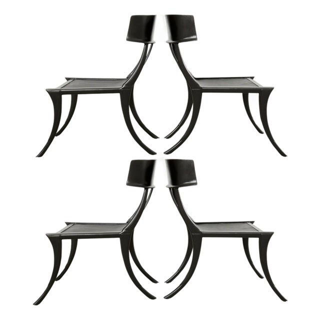 Michael Taylor Metal Klismos Garden Chairs Set of Four For Sale