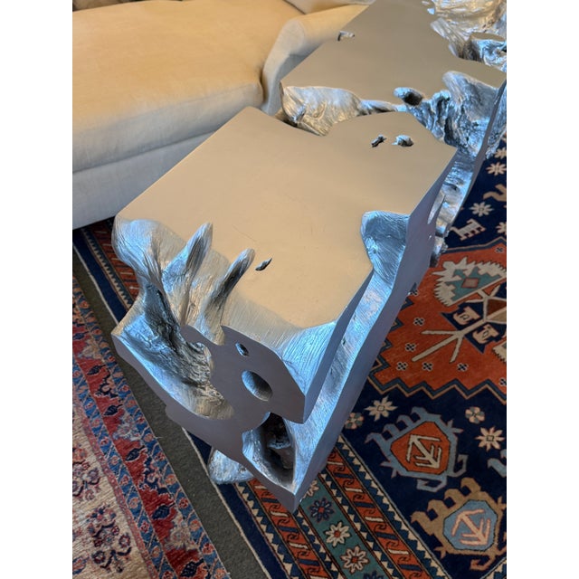 Phillips Collection Freform Console Table, Silver Leaf For Sale - Image 9 of 12