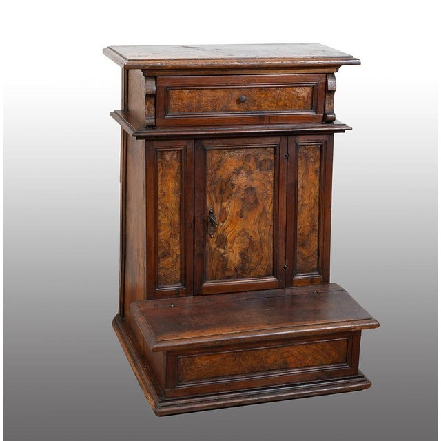 Antique 18th Century Louis XIV Kneeler in Solid Walnut and Burl For Sale - Image 3 of 7