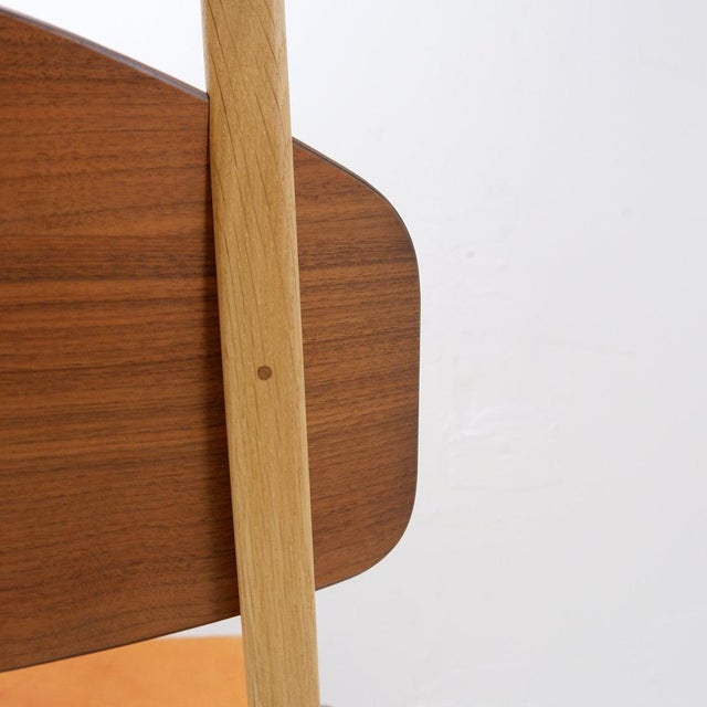 Beige Vintage Scandinavian Style Lounge Chair in Wood and Leather For Sale - Image 8 of 16