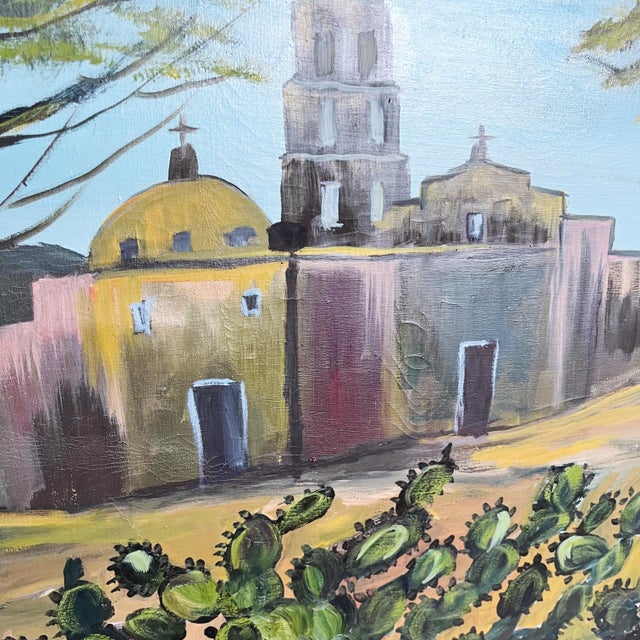 Mission Vintage Spanish Mission Original Oil Painting For Sale - Image 3 of 6