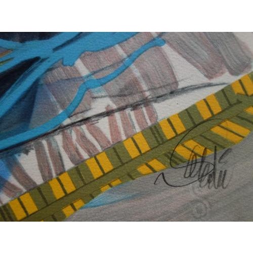 Jean-Baptiste Valadie, Blue, White and Red Bouquet, Original Lithograph For Sale - Image 6 of 7