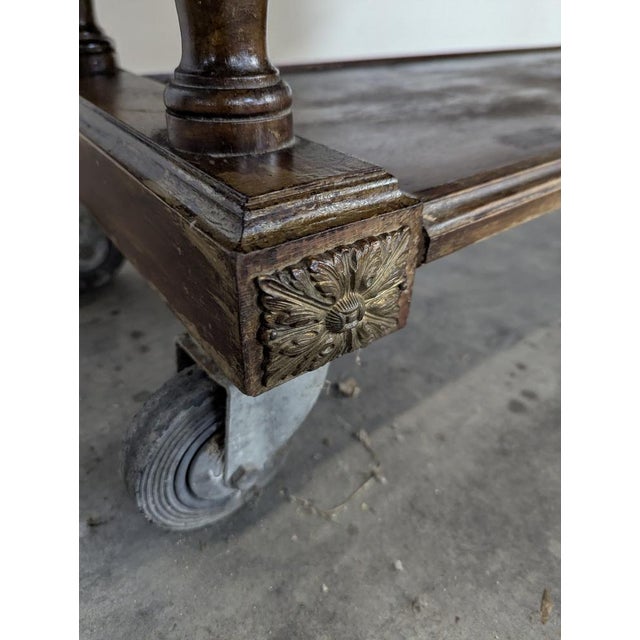Wooden and Acrylic Glass Serving Trolley For Sale - Image 9 of 10