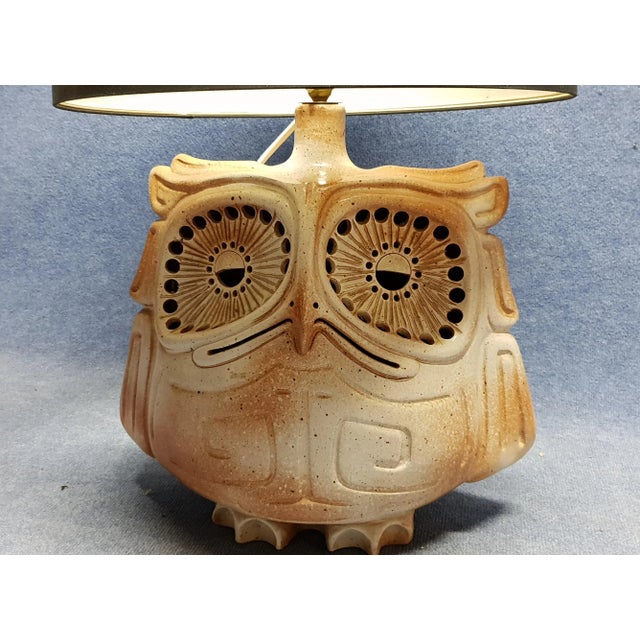 Ceramic Owl Lamp, 1950s For Sale - Image 6 of 10
