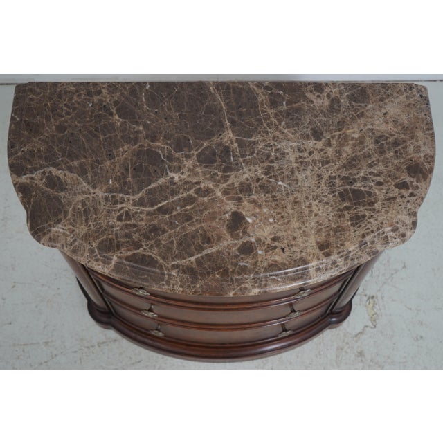 Pair Henredon Marble Top Oversize Nightstands or Commodes For Sale In Philadelphia - Image 6 of 18