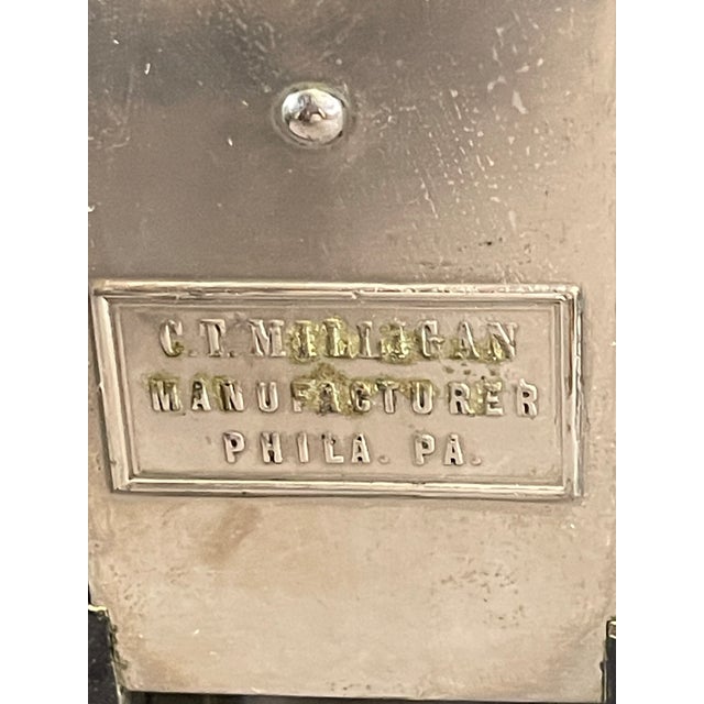 Antique 1800's c.t. Milligan Magic Lantern Projector & Wood Case Brass Lens For Sale - Image 11 of 18