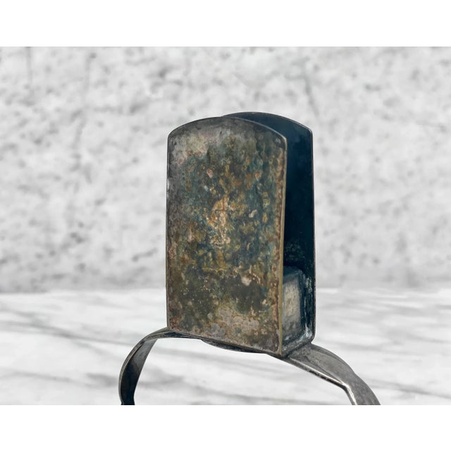 Silver Antique Scandinavia Victorian Silver Plate Match Holder Ashtray For Sale - Image 8 of 11