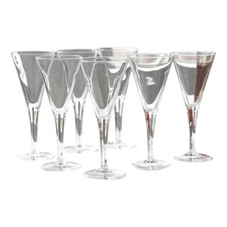 Vintage Italian Champagne Glasses in Crystal from Luigi Bormioli, 1980s, Set of 5 For Sale