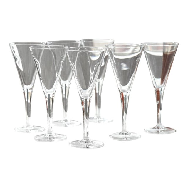 Vintage Italian Champagne Glasses in Crystal from Luigi Bormioli, 1980s, Set of 5 For Sale