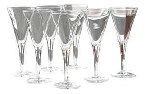 Vintage Italian Champagne Glasses in Crystal from Luigi Bormioli, 1980s, Set of 5