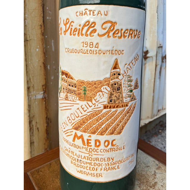 Vintage Decorative Ceramic Wine Bottle Chateau La Vielle Reserve. Circa 1990s For Sale - Image 9 of 13