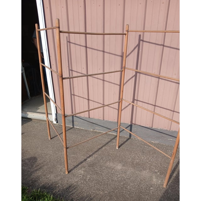 Antique Wooden Trifold Ladder Drying Rack 1900s For Sale - Image 9 of 18