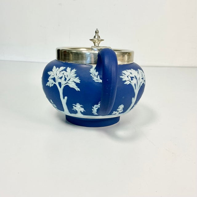 Metal Early 20th C Antique English Chippendale Wedgwood Sterling Silver Hellenic Porcelain Tea Pot For Sale - Image 7 of 16
