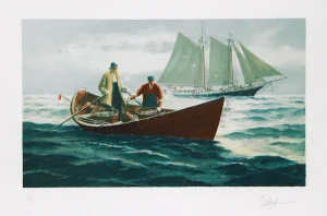 e.c. Johnson, Dorymen and Wind Jammer, Lithograph