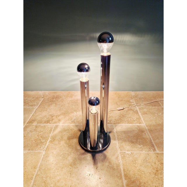 Silver Large Space Age Lamp in Chromed Metal by Gaetano Sciolari for Boulanger, 1970 For Sale - Image 8 of 12
