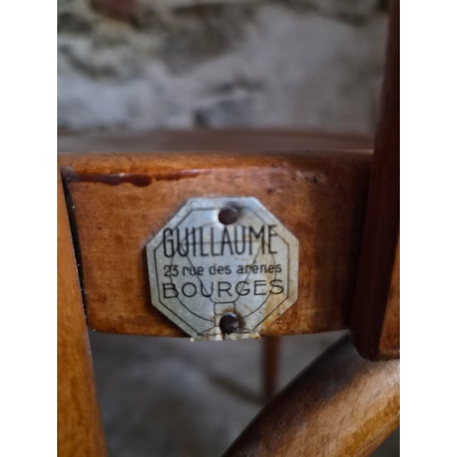 Wood Vintage French Bistro Chairs by Mahieu & Guillaume, 1930s, Set of 4 For Sale - Image 7 of 18