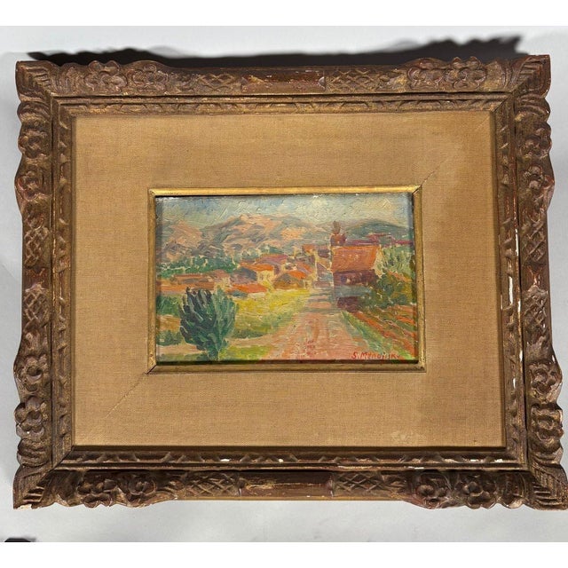 Serge MENDJISKY (1929-2017). Landscape of the village of Rochebrune. Oil on canvas, signed lower right, titled on the...