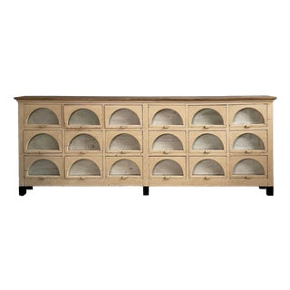 Large Italian Chest of Drawers in Wood and Glass, 1930s For Sale