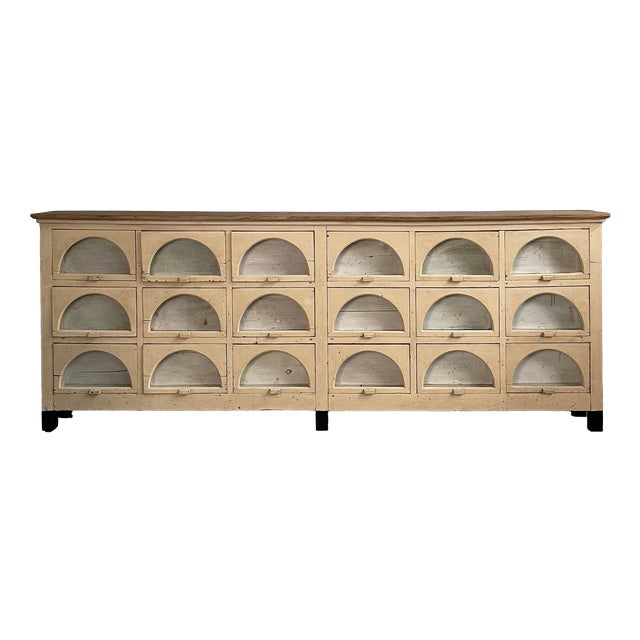 Large Italian Chest of Drawers in Wood and Glass, 1930s For Sale