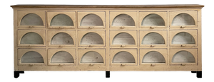Large Italian Chest of Drawers in Wood and Glass, 1930s