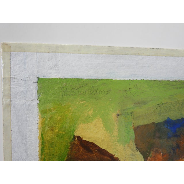 Mid 20th century oil on paper abstract by Robert Sterling (20th c.) Washington. Signed upper left in pencil and shipping...