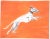 Cleo Plowden White Greyhound on Tangerine Traditional English Original Painting by Cleo Plowden For Sale - Image 4 of 4