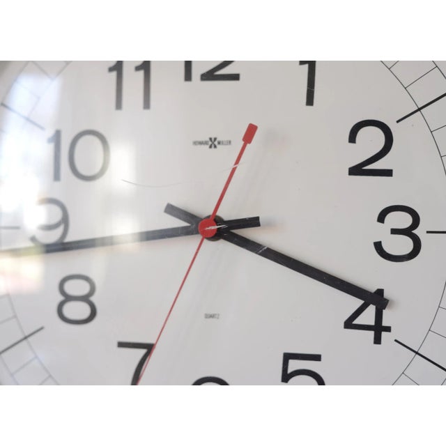 1950s Large Industrial Mid-Century Modern Howard Miller Metal School Clock For Sale - Image 10 of 13