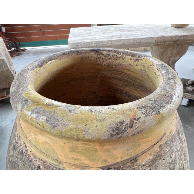 19th Century Large 19th Century French Terracotta Biot Jar With Yellow Glazed Rim For Sale - Image 5 of 13