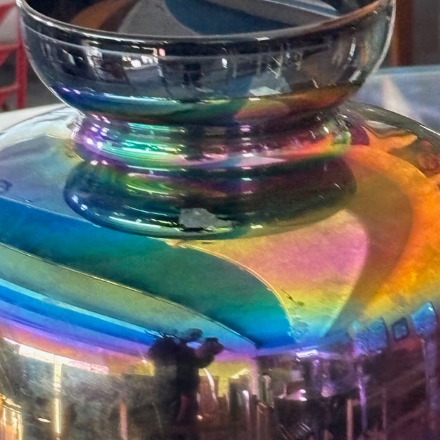 Iridescent Murano Glass Vase by Sergio Asti for Venini, 1980s For Sale - Image 6 of 9