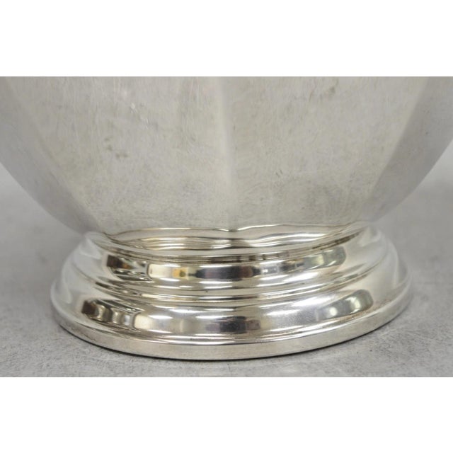 Metal Vintage Mid Century Modern Silver Plated Lotus Flower Petal Decorative Bowl For Sale - Image 7 of 16