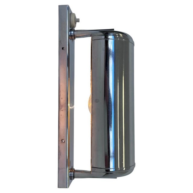 Silver Bauhaus Adjustable Chrome Wall Lamp, Former Czechoslovakia, 1930s For Sale - Image 8 of 8