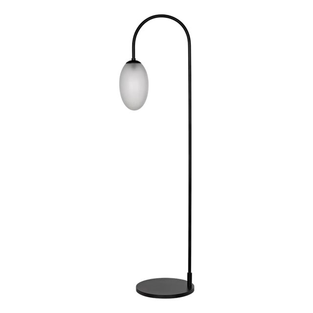 NOIR Swan Floor Lamp, Black Iron For Sale
