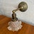 Antique Industrial Brass Wall Sconce With Frosted Ruffle Shade For Sale - Image 4 of 11