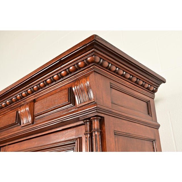 Antique French Renaissance Carved Walnut Sideboard or Bar Cabinet, Circa 1890s For Sale - Image 10 of 18
