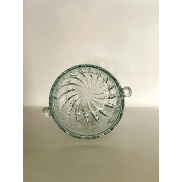 Late 20th Century Clear Glass Ice Bucket With Detachable Handle For Sale - Image 4 of 11