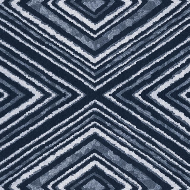 Soicher Marin Diamond Wallpaper in Blue - 3 Panels | Chairish