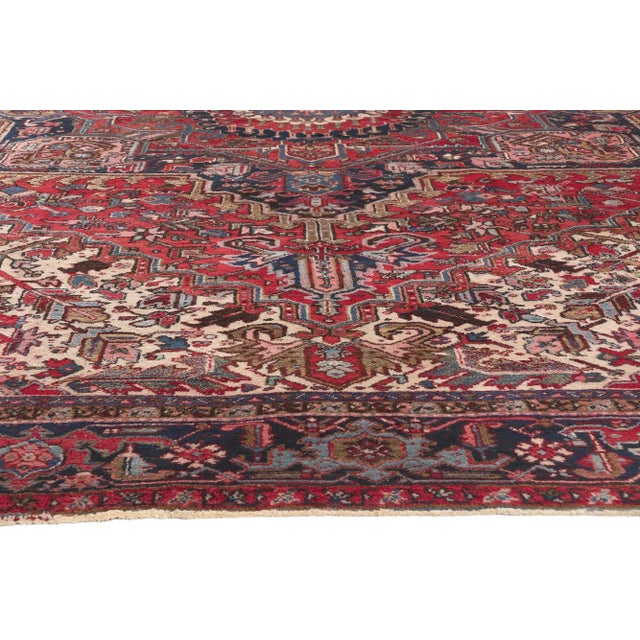 Early 20th Century Antique Persian Heriz Rug, 11'09 X 14'07 For Sale - Image 4 of 10