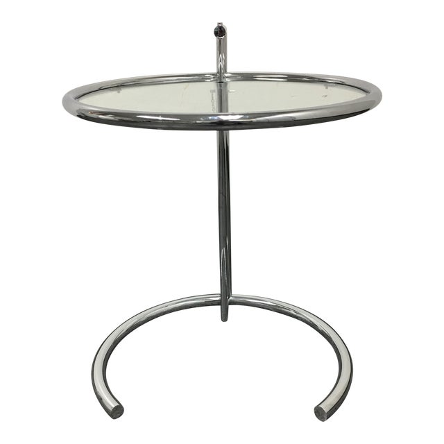 Eileen Gray DWR E1027 Adjustable Chrome Side Table | Chairish