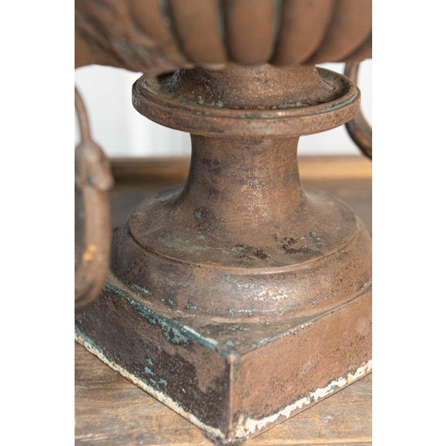 Pair of 19th Century French Cast Iron Urns For Sale In Atlanta - Image 6 of 9
