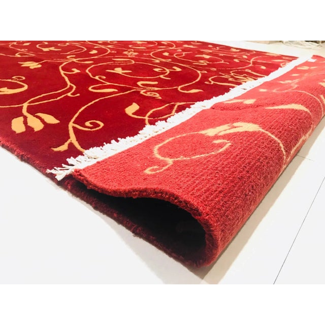 Nepalese Garnet & Beige Rug, 1980s For Sale - Image 9 of 15