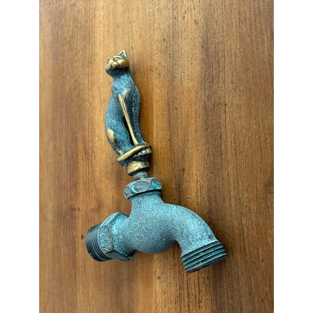 Beautiful vintage bronze cat garden water spigot.. The spigot connection and hose hookup are 1" in diameter. Most items...
